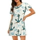 thumbnail image 1 of Fotbe Anchors And Shells Bata de Dormir para Mujer con Estampado, Camisón de Algodón de Manga Corta, Ropa de Dormir Casual, 1 of 6