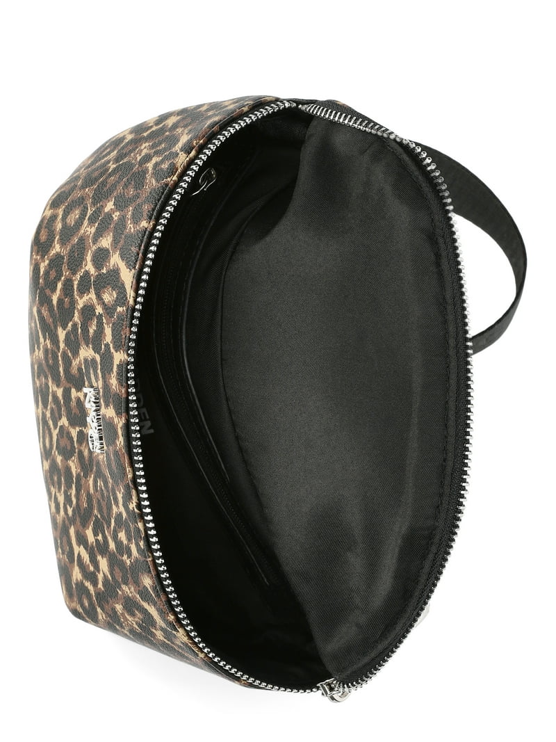 Madden NYC Women's Faux Pearl and Chain Fannypack, Cheetah