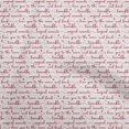thumbnail image 1 of oneOone Tissu Popeline de Coton Rouge Texte Matériel de Robe Tissu Imprimé Tissu au Mètre 56 Pouces de Large, 1 of 5