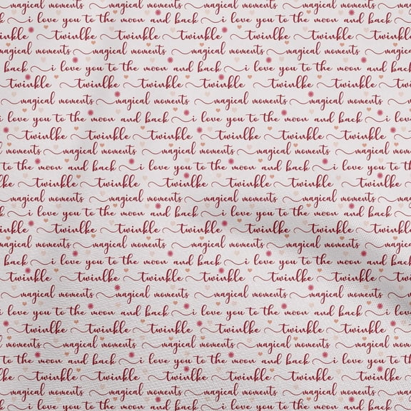oneOone Cotton Silk Red Fabric Text Fabric For Sewing Printed Craft Fabric By The Yard 42 Inch Wide