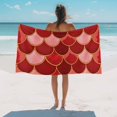 thumbnail image 3 of Beach Towel Red Fish Scales Bath Pool Towels Ombre Fish Tail Absorbent Beach Towel Soft Large Quick Dry Lightweight Camping Travel Sports Yoga Gym Swim Towels for Adult 35x70 Inch, 3 of 9