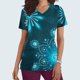 thumbnail image 1 of Fiudx Ofertas Del Día Blusa de Manga Corta con Cuello En V para Mujer, Uniforme de Trabajo, Impresión de Bolsillo, 1 of 4