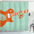 thumbnail image 1 of Ambesonne Guitar Shower Curtain, Musician Performing, 69"Wx75"L, Mint Green Orange, 1 of 3