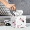 thumbnail image 4 of Tissue Box Cover, Pink Cute Poodle Dog Crown Leather Tissue Box Holder Square for Bathroom, Waterproof Box Cover Decorative for Vanity Countertop/Night Stands/Office Desk, 4 of 5