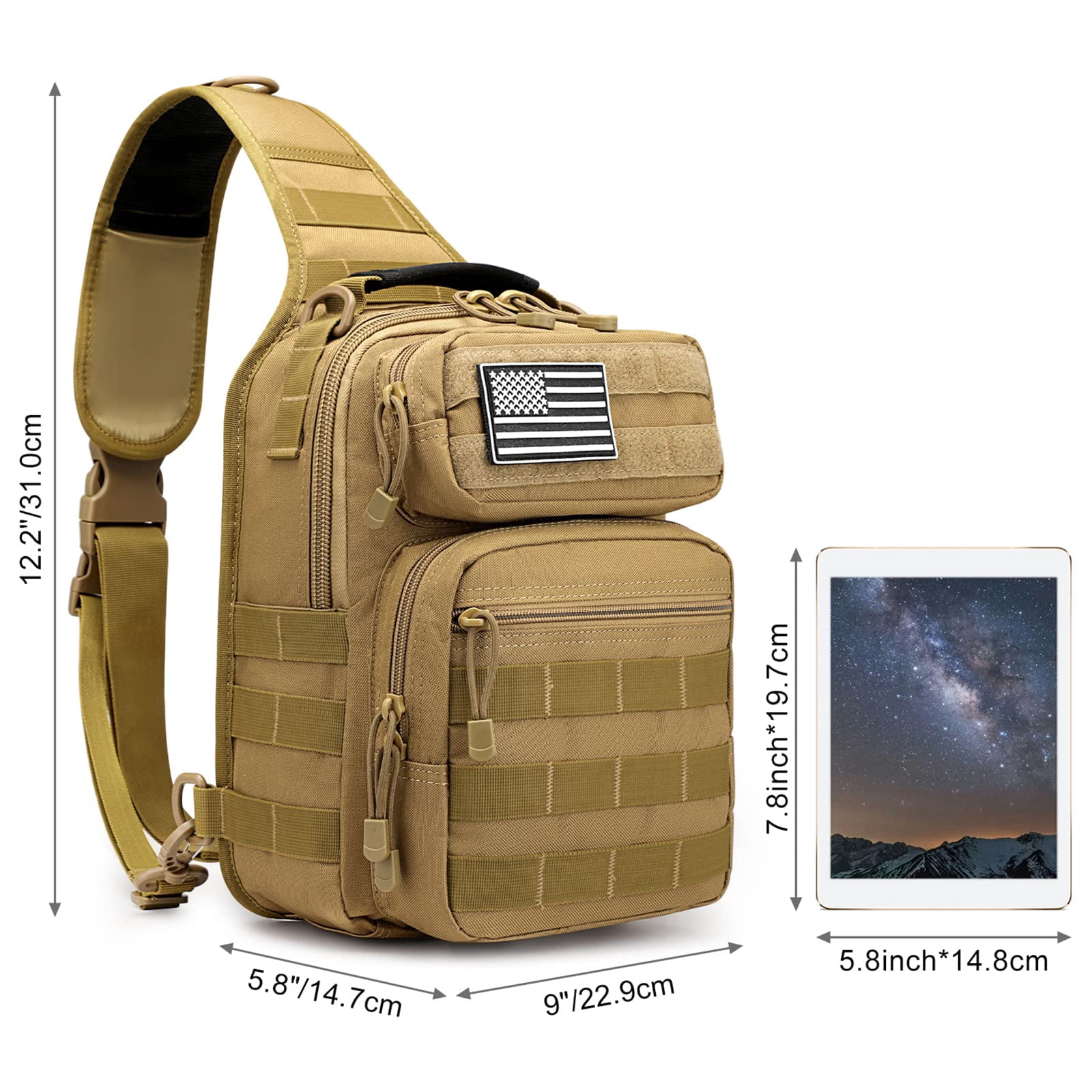 G4Free Rover Sling Backpack, Compact Crossbody Shoulder Bag with Multiple Pockets for Outdoor Use
