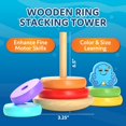 thumbnail image 4 of Cooltoys Stack N Sort Juego de juguetes de aprendizaje para bebés y niños pequeños: 3 juguetes educativos de habilidades motoras finas para niños pequeños Anillos apilables de madera Tazas apilables y, 4 of 5