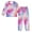 Pink and Blue Tie-dye Pattern, variant on Fluffy Pajamas Set Fuzzy Winter Warm Pj Sets Pullover Tops and Long Pants Pink and Blue Tie-dye Pattern X-Small