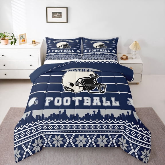 Erosebridal Football Comforter Set Full Size Teens Adults,American Football Bedding Set,Sports Themed Down Comforter Bedroom Decor,Football Lover Bed Set(Dallas)