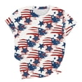 thumbnail image 4 of ShiShine Women's 4th of July Shirts Crew Neck USA Flag Short Sleeve Retro Loose Patriotic Anniversary Patriotic Tops S-5XL, 4 of 7