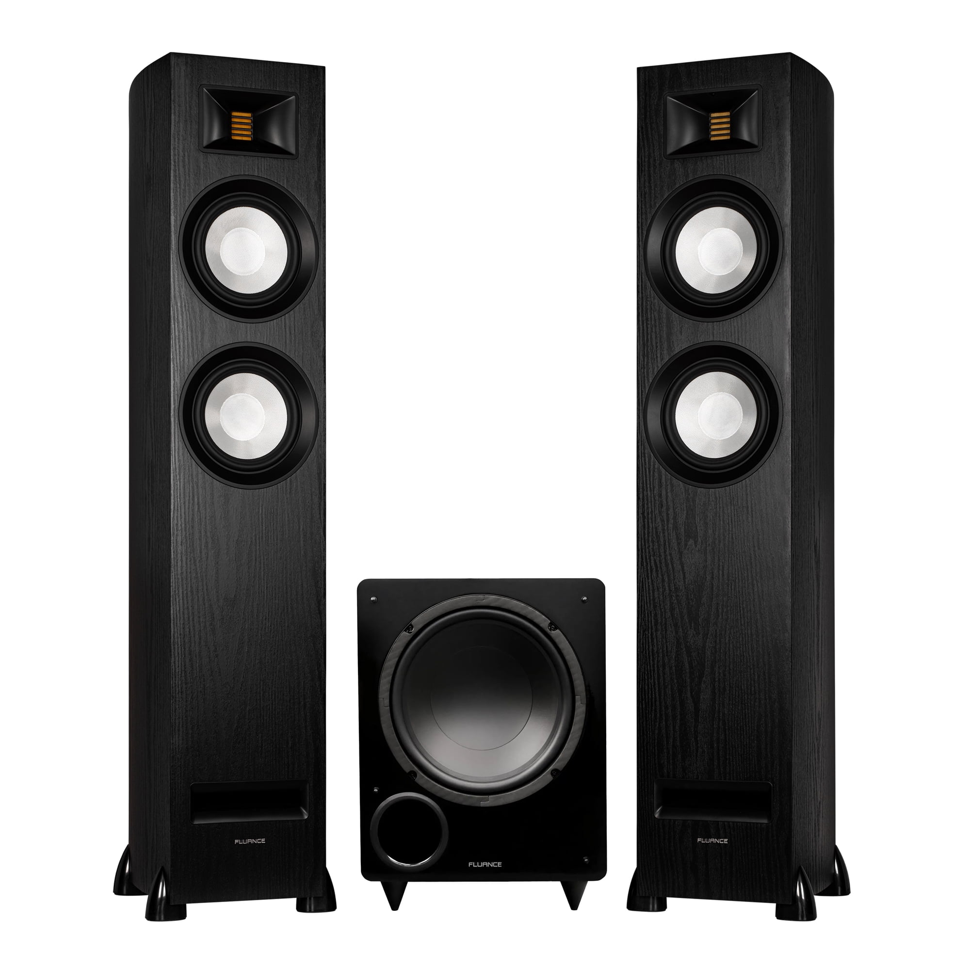 Fluance Ri91 Reference Stereo Powered Floorstanding Tower Speakers with High Performance AMT Tweeters, 2 x 6.5" Drivers, 150W, HDMI, Bluetooth, and DB10 Powered Subwoofer