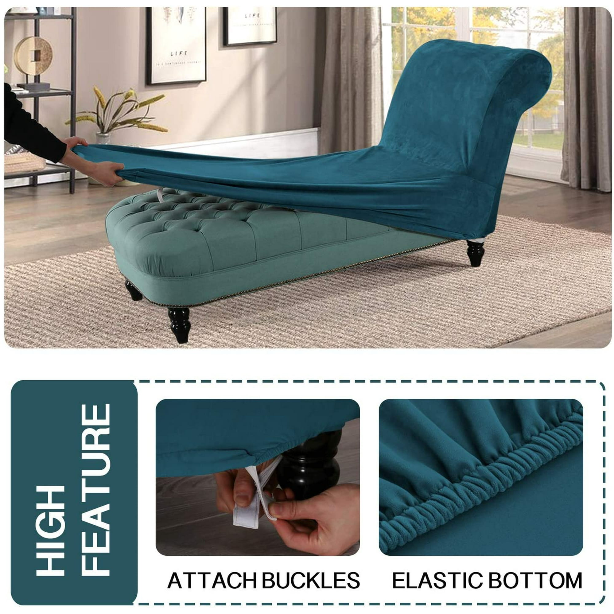 Chaise Lounge Cover Velvet Chaise Longue Slipcover Luxury Chaise