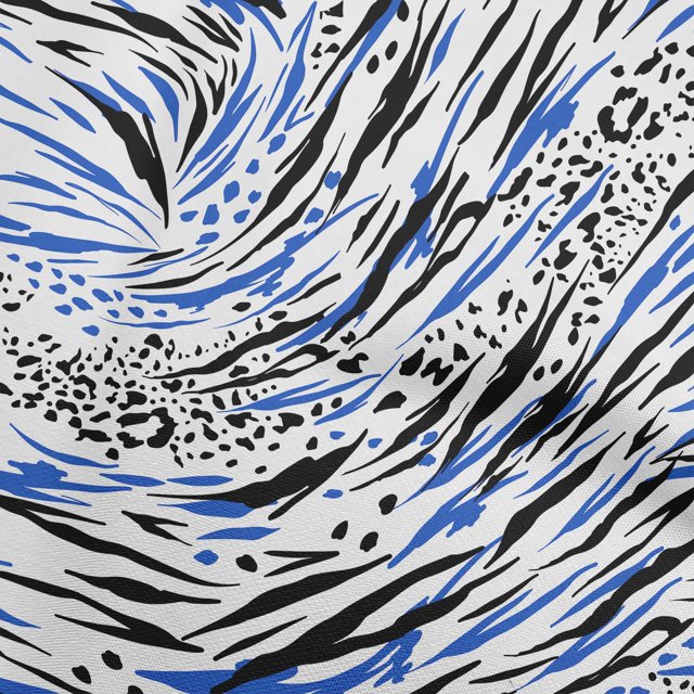 oneOone Silk Tabby Medium Blue Fabric Animal Skin Craft Projects Decor Fabric Printed By The Yard 42 Inch Wide