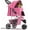 Hot Pink Polka Dots, variant on ZBAKF 3-Wheel Pet Stroller for Small & Medium Dogs and Cats, Foldable Travel Jogger with Breathable Mesh Cover, Safety Tethers, Cup Holder & Storage Basket, Lightweight Design-Lawn Green Polka Dots