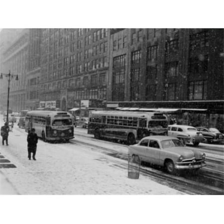 USA New York City Looking West on 42nd Street at Fifth Avenue Poster Print - 18 x 24 in.