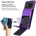 thumbnail image 2 of Case for Galaxy S10 Plus Case Wallet [4 Card Pocket] Card Holder Slot Anti-Scratch Dual Layer Protective Bumper Tough Rubber Armor Hard Shell Cover Case for Samsung Galaxy S10 Plus (Purple), 2 of 11