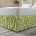 thumbnail image 1 of Sport Bed Skirt, Doodle Style Sportive Hobbies Elements Boxing Lifting Weights Ball Games, Elastic Bedskirt Dust Ruffle Wrap Around for Bedding Decor, 4 Sizes, Pale Green Multicolor, by Ambesonne, 1 of 2