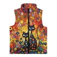 thumbnail image 4 of Pzuqiu Cats Kid Outerwear Vest Size 5-6 Toddler Girl Clothes Stretchy Practical Winter Lightweight Sleeveless Fleece Jacket with Pocket Fall Outerwear Versatile Warm for Girls, 4 of 7
