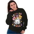 thumbnail image 3 of Cute Hippie Ghost Lets Go Ghouls Women Crewneck Sweatshirt Brisco Brands S, 3 of 6