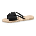 thumbnail image 6 of Rokment Women's Straw Flip Flops Flat Slides Sandals Bohemian Beach Stylish Casual Dress Slip on Lightweight Comfortable Walking Slippers Summer Black Size 6, 6 of 7