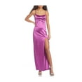 thumbnail image 1 of CITY STUDIO Femmes Violet Stretch Zippée Dos Ouvert Haute Fente Latérale Doublée Scoop Cou Pleine Longueur Robe de Bal Robe 1, 1 of 1