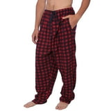 black red and white plaid pants