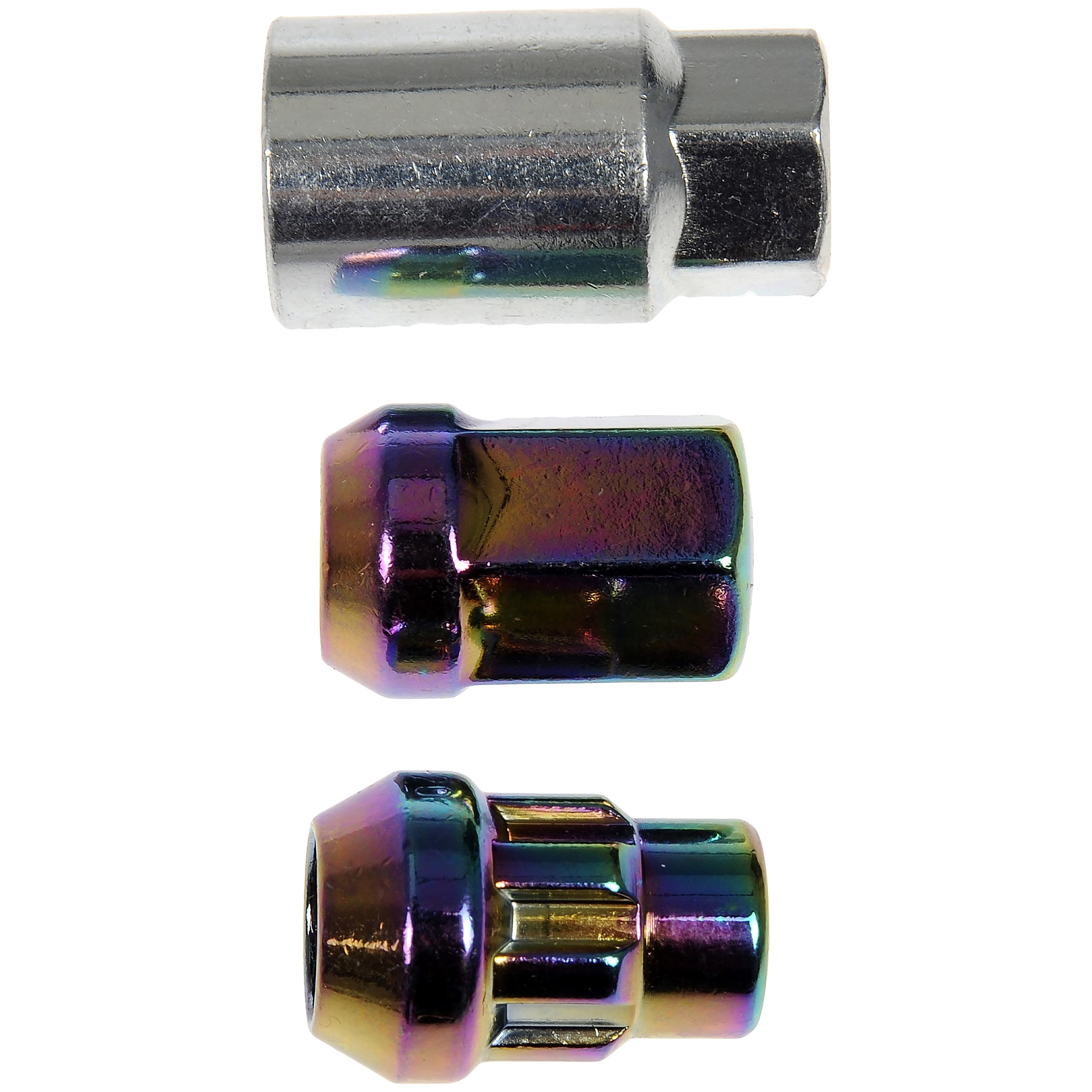 Dorman 713-275G Wheel Lug Nut for Specific Models, Rainbow/Neo-Chrome (Pack of 20)