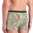 thumbnail image 4 of Men's Boxer Briefs, Golden Paisley Soft Comfy Mens Underwear Boxer Briefs Breathable With Widen Waist, 4 of 7