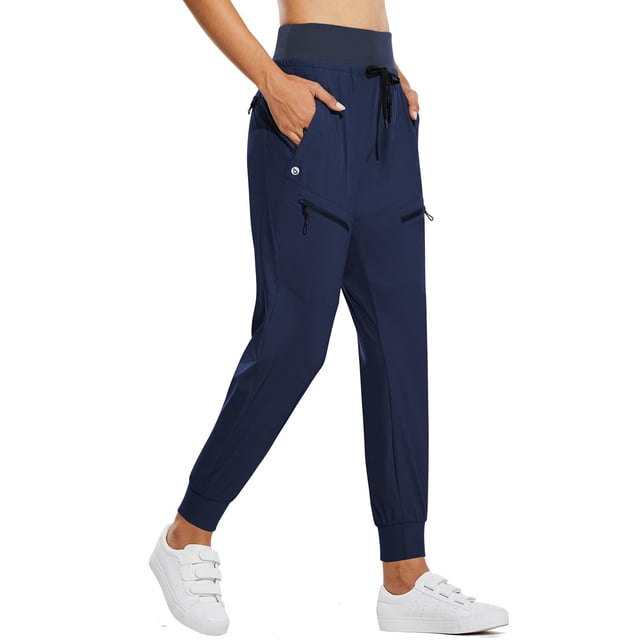 Pantalones de senderismo ligeros Joggers BALEAF para mujer, color azul L