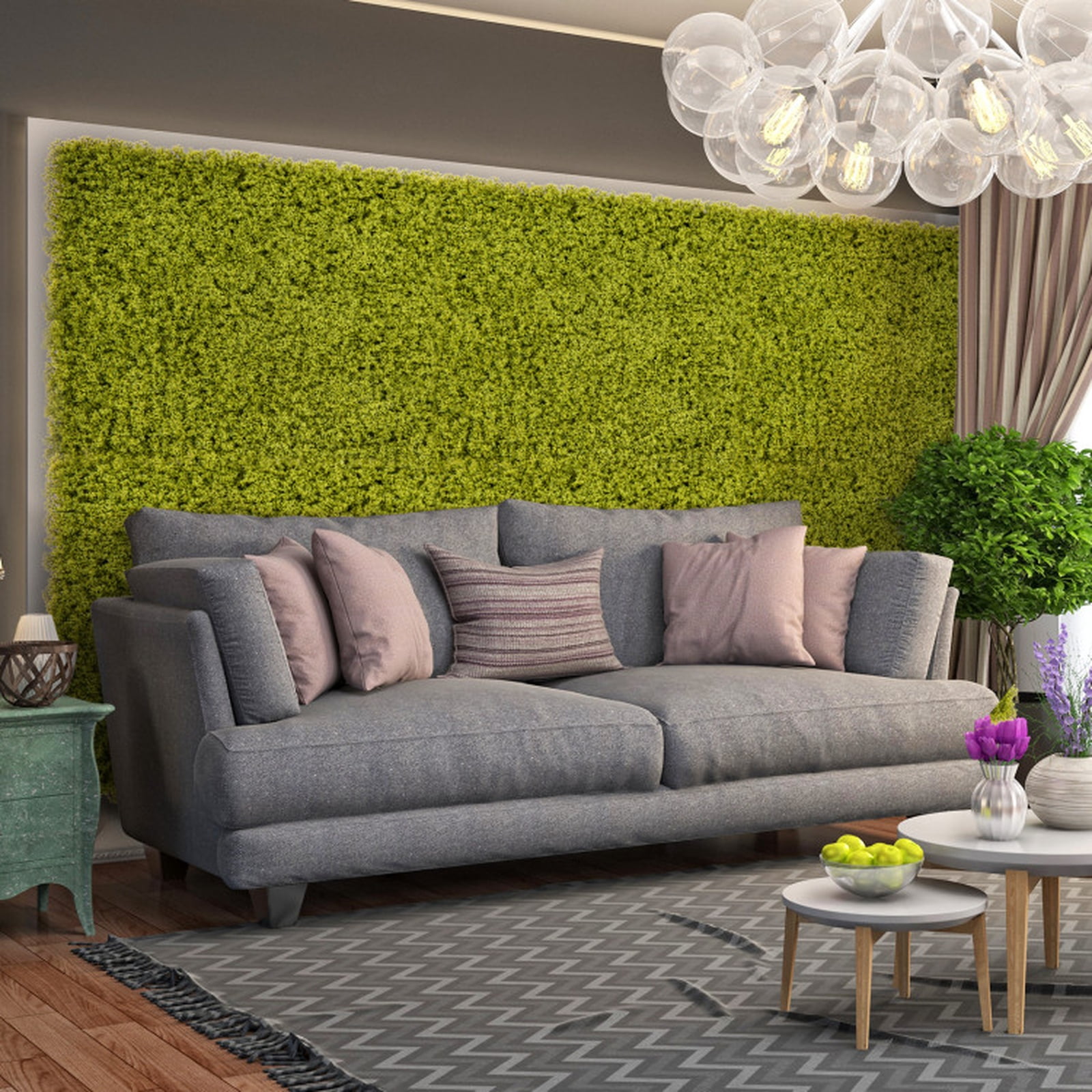 Vebreda Artificial Plant Decor, 12 Pieces 20 x 20 inches Artificial Grass Wall Panels for Garden Yard Balcony, Lush and Lifelike Artificial Hedge