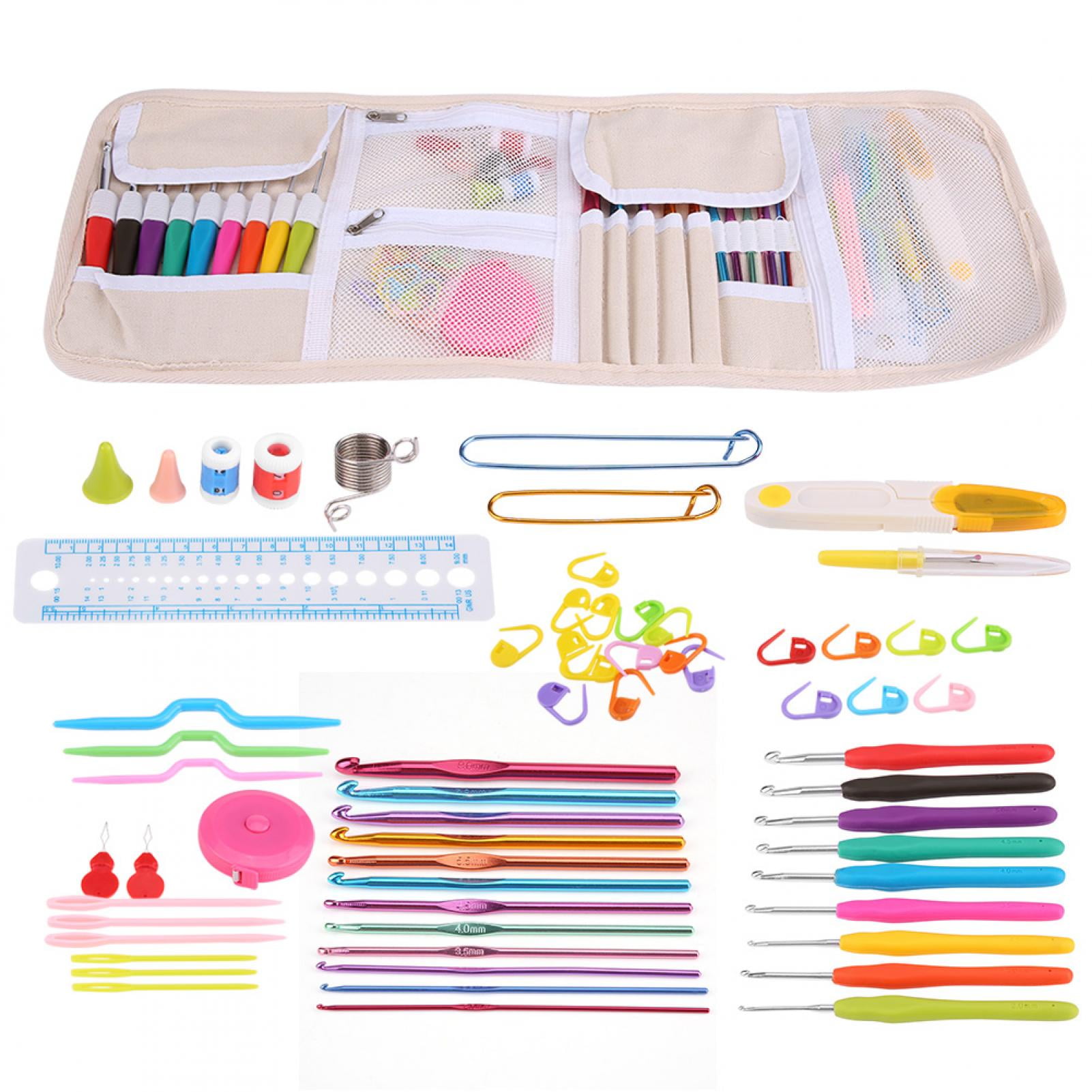 EBTOOLS Crochet Hook Marker, Knitting Cable Stitch Needle Kit Crochet Hook Marker Tape Measure Weaving Tool Set