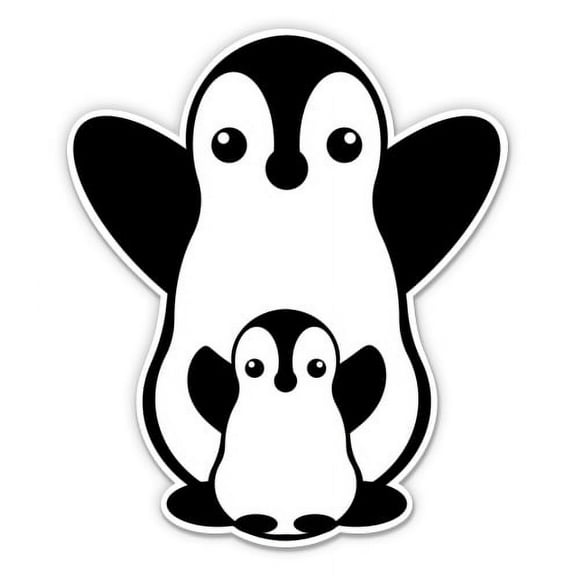 Cute Penguins - 3" Vinyl Sticker - For Car Laptop Water Bottle Phone - Waterproof Decal