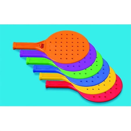 Sportime Durable Light-Weight Global Games Paddle Set 8 x 13.5 Assorted Colors Set of 6
