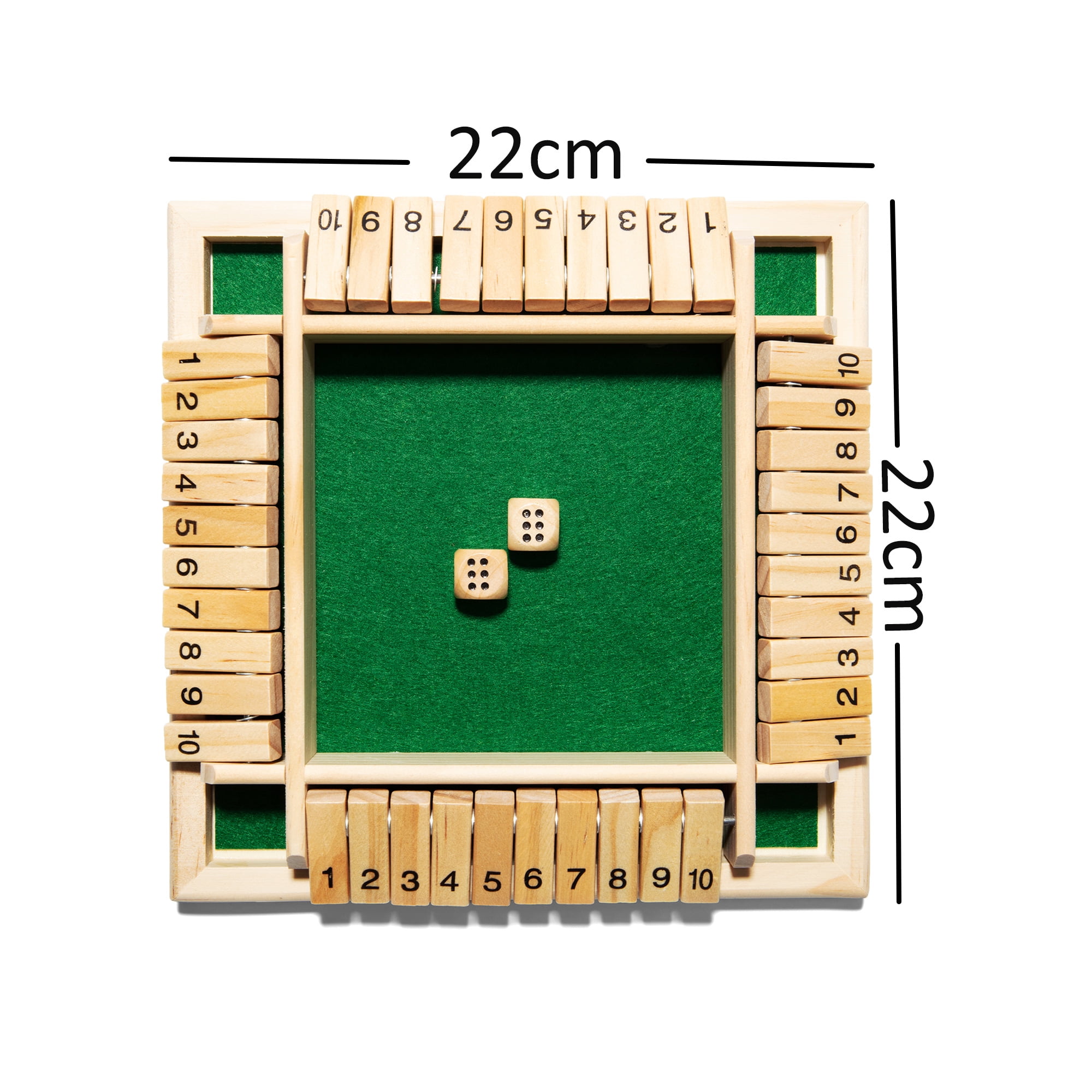 2 4 Players Shut The Box Dice Game Wooden Shut The Box 2 Dice Game Board 4 Sided Wooden Board