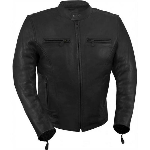 True Element Men's Light Weight, Vented Scooter Style Jacket (Black, Small)