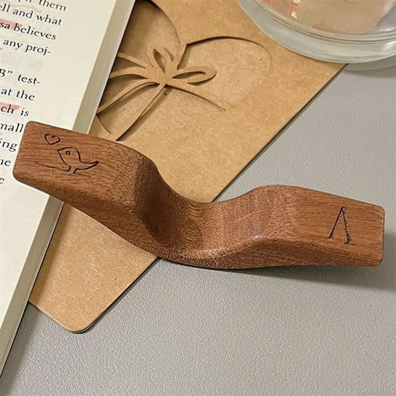 YIFEI Wooden Thumb Book Page Holder – Natural Wood Reading Accessory for Books, Eco-Friendly Bookmark Gift for Readers
