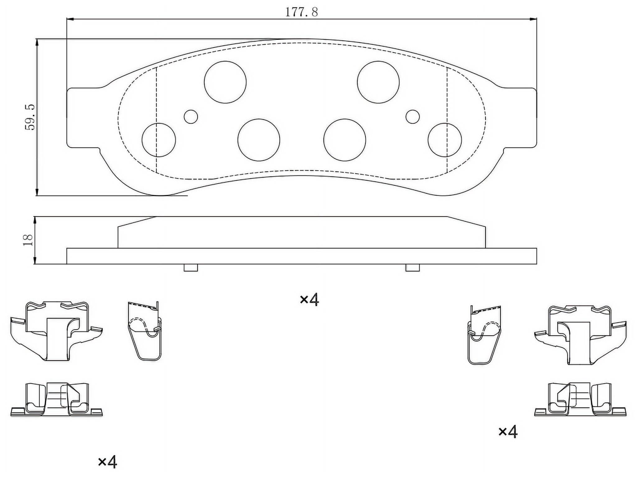 Winstop Brake Pad Set, Rear WS.1334.0.M, Ford F-250 Super Duty 2010-2008