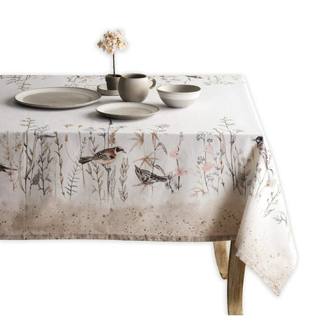 

Maison d Hermine Meadow Florals 100% Cotton Tablecloth for Kitchen Dining | Tabletop | Decoration | Parties | Weddings | Spring/Summer (Square 60 Inch by 60 Inch).