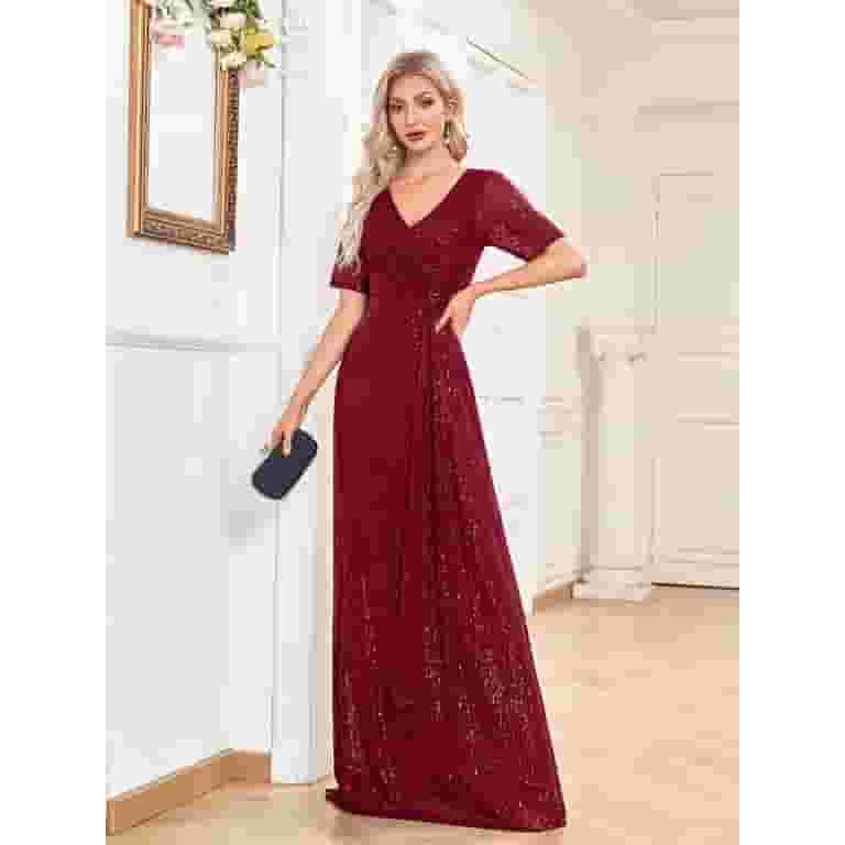 Wedding Dress Wedding Guest Dresses for Women Sexy Long Skirt Short Sleeve V-neck Beads Slim Fishtail Bridesmaid Dinner Dress Female - Walmart.com Wedding Dress Wedding Guest Dresses for Women Sexy Long Skirt Short Sleeve V-neck Beads Slim Fishtail Bridesmaid Dinner Dress Female - Walmart.com