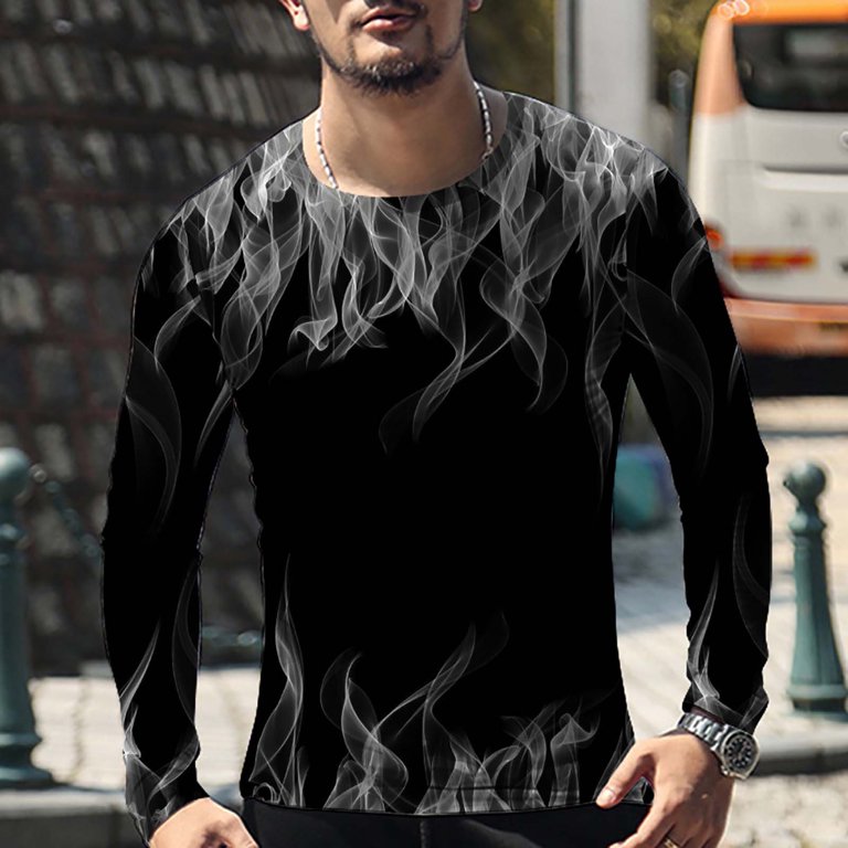 Muscularfit Mens Shirt Big And Tall Short Sleeve Flame Print