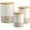18/36/74 OZ, variant on Sabine Ceramic Canister Set with Airtight   - 4- Small Kitchen Storage for Coffee, Sugar,  & Spices (18 oz Each) - Compact Countertop Jars