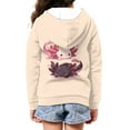 thumbnail image 4 of Chaqlin Couple Sleep Axolotl Girls Zip Up Hoodie Lightweight Comfy Long Sleeve with Pockets Casual Fall Top for Teens Size 14-16, 4 of 7