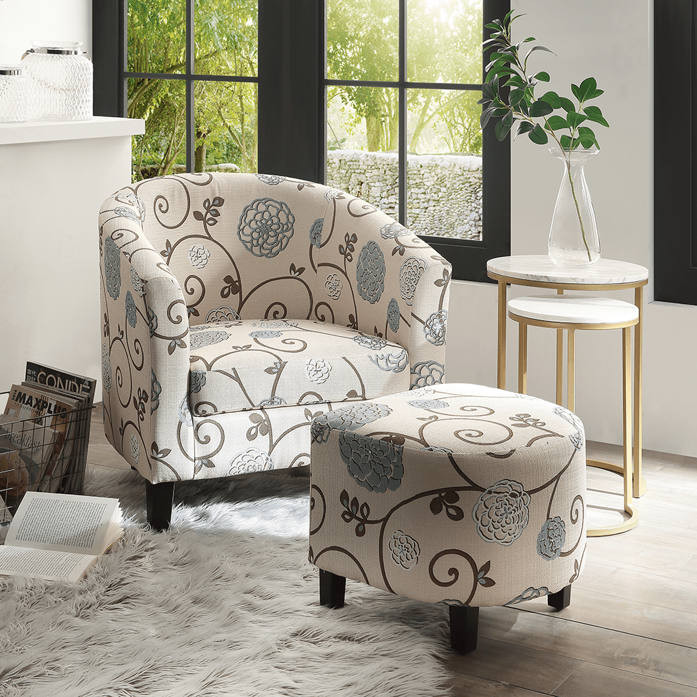 Lowestbest Mid-Century Fabric Arm Chair, Accent Retro Living Room Chair