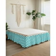 thumbnail image 2 of Turquoise Teal Bed Skirt King Size 16&nbsp;Inch Drop, Chevron Zig Zag Ripple Wrap Around Dust Ruffle Bedskirts, Wrinkle & Fade Resistant Easy Fit Bedskirt with Adjustable Elastic, 2 of 8