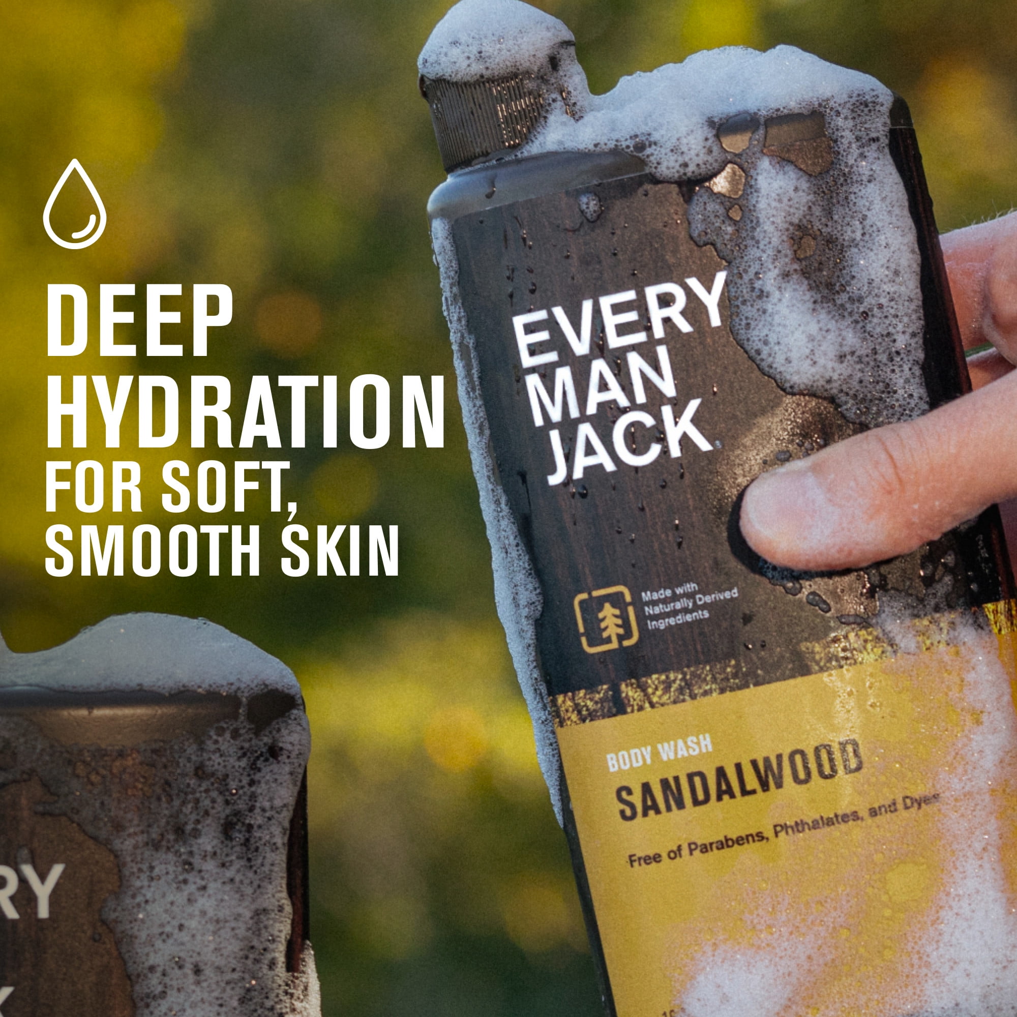 Every Man Jack Men's Hydrating Body Wash Soap for All Skin Types, Sandalwood, 16.9 Fluid Ounces