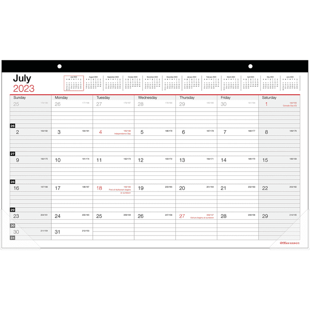 20232024 Office Depot® Brand Monthly Academic Desk Calendar, 173/4" x