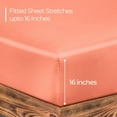 thumbnail image 4 of Royale Linens Fitted Sheet Twin - Brushed Hotel Quality 1800 Ultra- Soft Wrinkle & Fade Resistant - Bottom Sheet - Deep Pocket Stretches Up to 16" - Fitted Sheet Only - Elastic Sheet (Twin, Coral), 4 of 10
