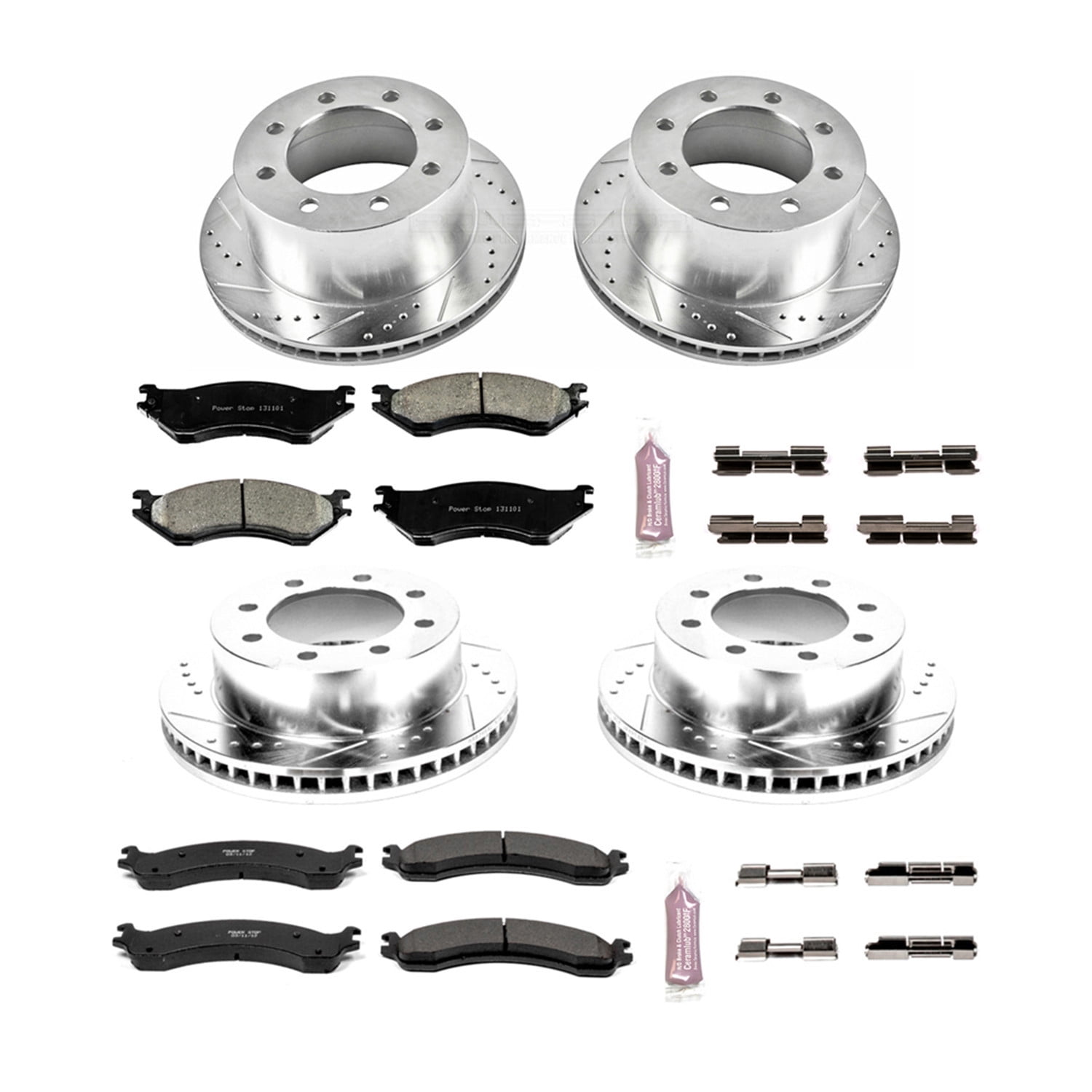 PowerStop Front and Rear Z23 Evolution Sport Carbon-Fiber Ceramic Brake Pad and Drilled & Slotted Rotor Kit Fits: DODGE Select Models K5466