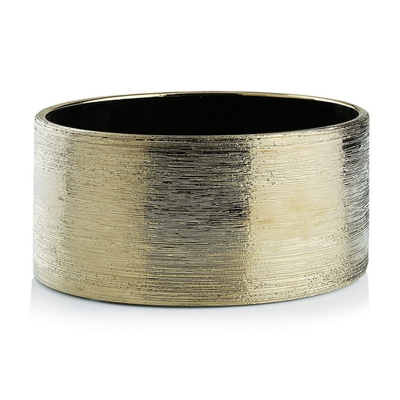 WGV Textured Gold Cylinder Ceramic - 8" Wide x 4" Height, Good quality, Heavy Weighted Base - 1 Pc