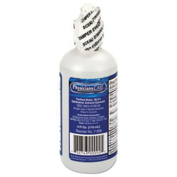 First Aid Only Inc FAE7016A Refill For Smartcompliance General Business Cabinet, 4 Oz Eyewash Bottle