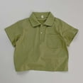 thumbnail image 2 of Little Boys' Polo Shirts Mint Green Collar Shirt Casual Blouse Tops Pullover Short Sleeve Toddler Shirts Boys Shirts Size 5-6 Years, 2 of 4